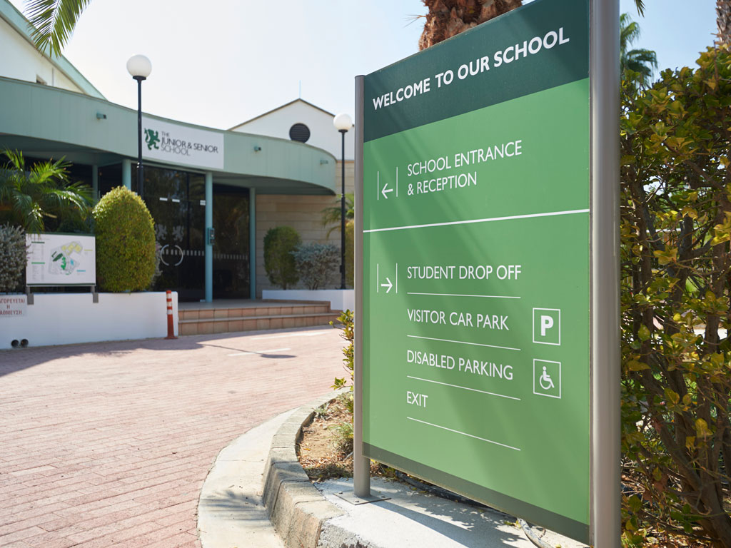 The Junior and Senior School signage